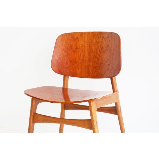 Wood Danish Model 155 Shell Chairs by Børge Mogensen for Soborg, 1950, Set of 6 For Sale - Image 7 of 14