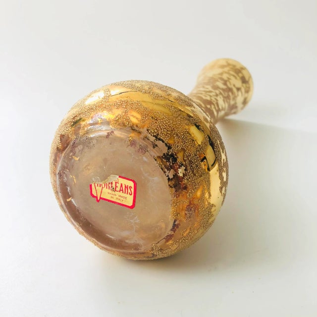Mid Century Gold Glass Vase - Made in Italy For Sale In San Francisco - Image 6 of 6