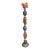 Marc Zimmerman "Stone Perch 4" Glazed Ceramic Totem, 62 Inches Tall, Stone-Like Brown Forms, Blue Sphere Accents, Contemporary Art West Coast For Sale