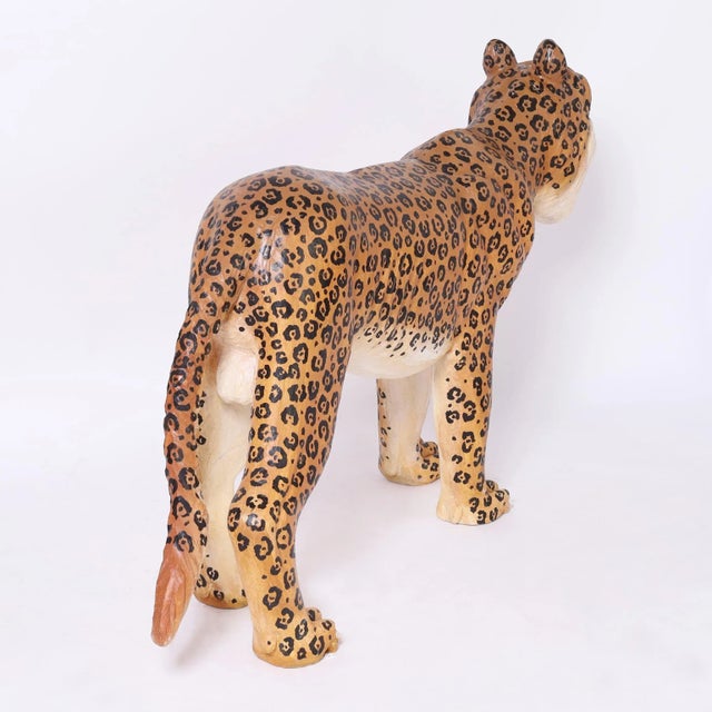 Late 20th Century Carved and Painted Wood Jaguar or Big Cat For Sale - Image 5 of 8