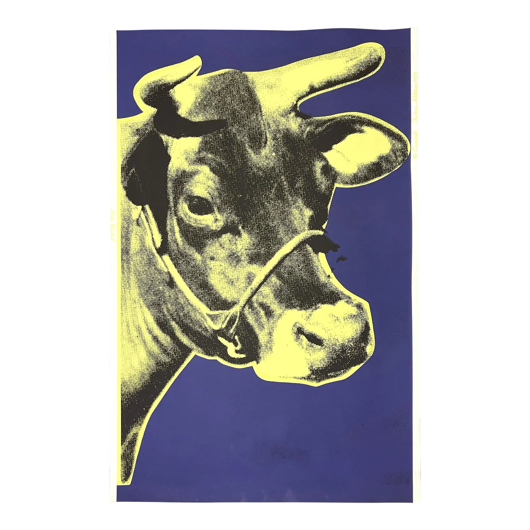 Andy Warhol Cow (Yellow and Blue) 1971 Factory Additions | Chairish