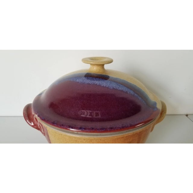 Vintage Handmade Pottery Pot With Lid by Glass For Sale - Image 4 of 9