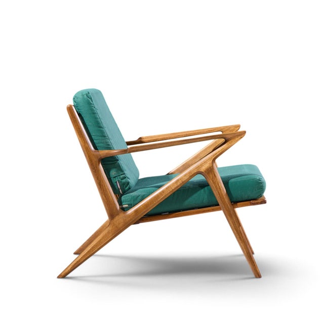 Brown Poul Jensen for Selig Mid Century Walnut Z Lounge Chairs For Sale - Image 8 of 10