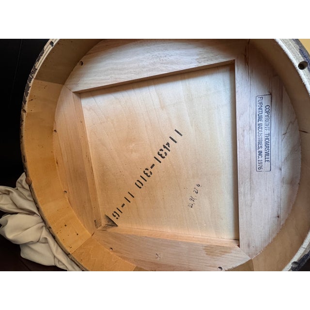 Chestnut Round Storage / Table 1970s For Sale - Image 8 of 8