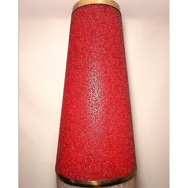 Heavy, solid, weighted base made of polished brass, elegantly complemented with acrylic diamond granulate shade, which...