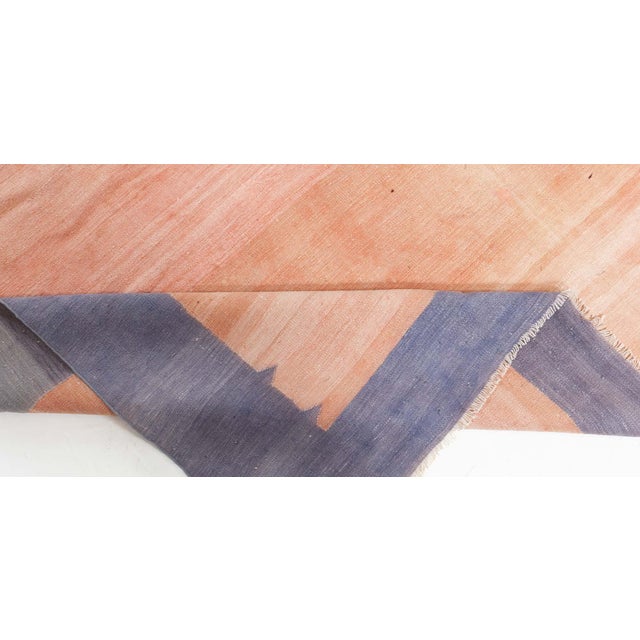 Textile Doris Leslie Blau Vintage Indian Dhurrie Rug For Sale - Image 7 of 8