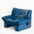 1990s Set of Vintage Blue Leather Armchair and Ottoman by Nicoletti Salotti for Avanti, Italy, 1980s For Sale - Image 5 of 18