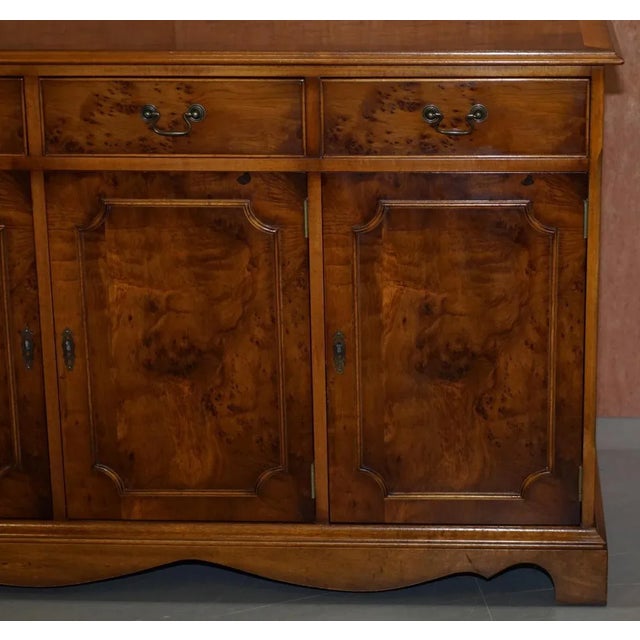 Burr & Yew Wood Sideboard with 3 Drawers, England For Sale - Image 10 of 18