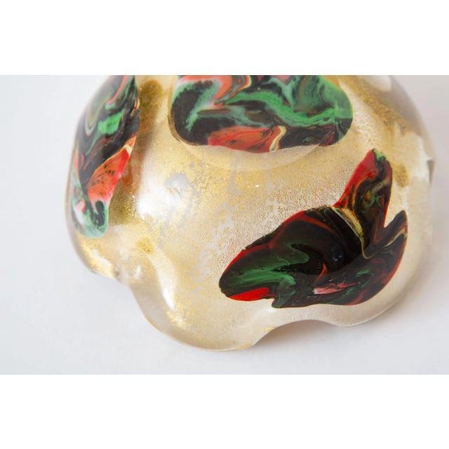 Vintage Murano Glass Patchwork Bowl by Avem Gold Aventurine, Orange, Red Green 50's For Sale - Image 12 of 13