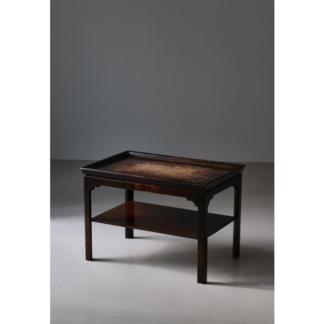 Danish Art Deco Side Table in Stained Birch & Ceramic Tiles, 1937 For Sale - Image 4 of 14