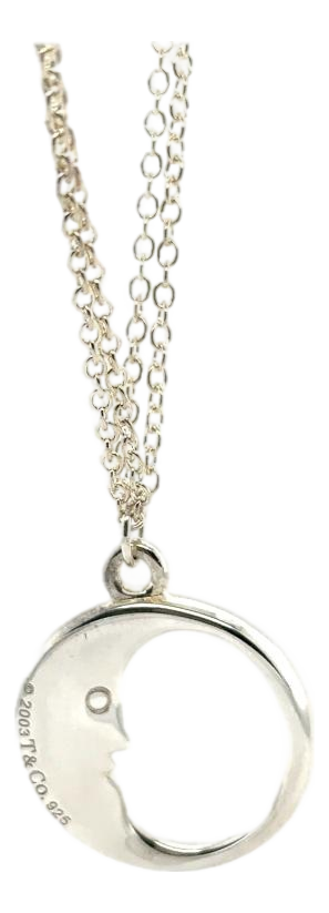 Tiffany & Co. Sterling Silver Vintage Moon Double Chain Necklace 10.5g