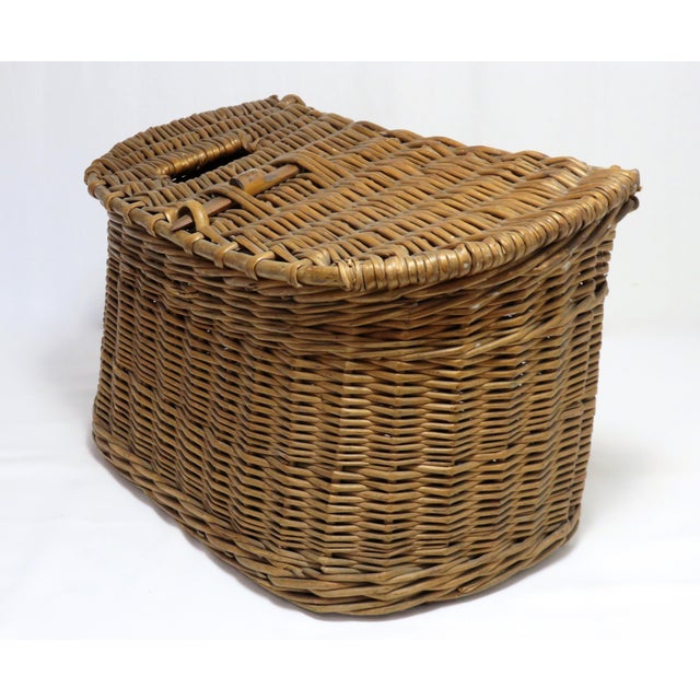 1920s Nautical Hand Woven Wicker Fly Fishing Creel Chairish