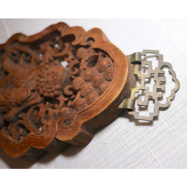 Vintage Carved Wood Balinese Figural Wall Relief Reticulated Sculpture Plaque For Sale - Image 12 of 12