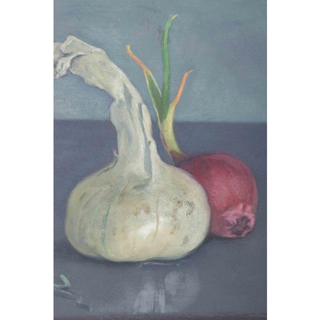 Modern M. Arborelius, Still Life with Onions and Garlic, 1979, Oil on Panel For Sale - Image 3 of 6