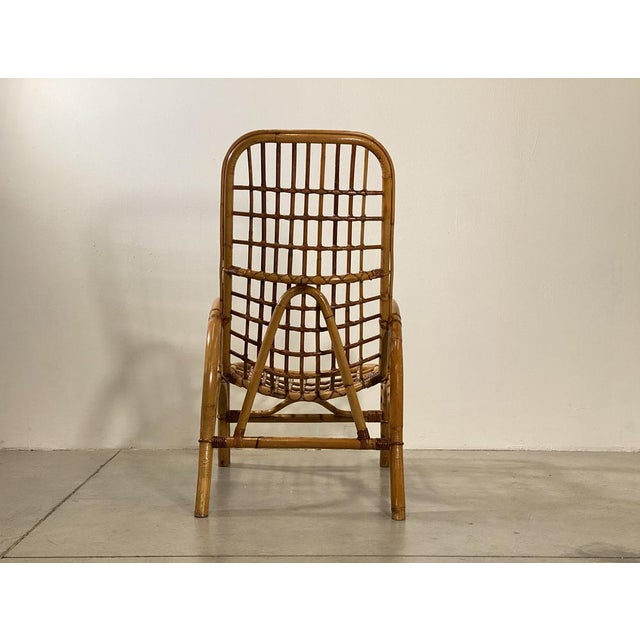 Brown Set of Rattan and Bamboo Armchairs, 1970s For Sale - Image 8 of 14