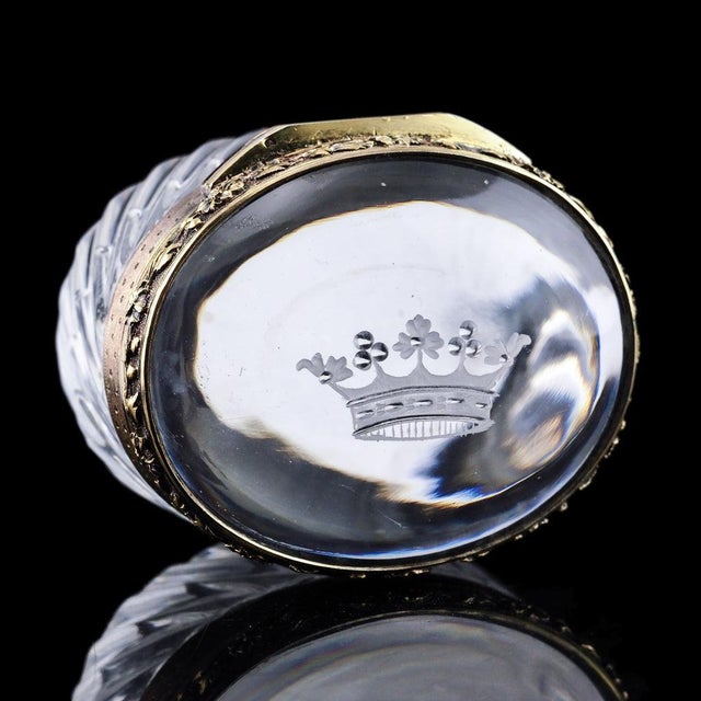 Antique 19th Century French Silver Gilt Mounted Crystal Box For Sale - Image 3 of 18
