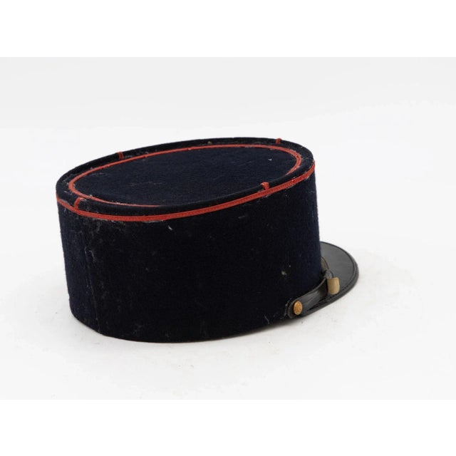 Vintage French Military Academy Officers Hat, Mid Century For Sale - Image 4 of 9