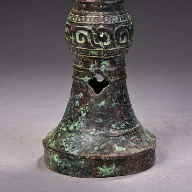 Antique Bronze Stemmed Cups With Inscriptions - Pair For Sale - Image 11 of 12