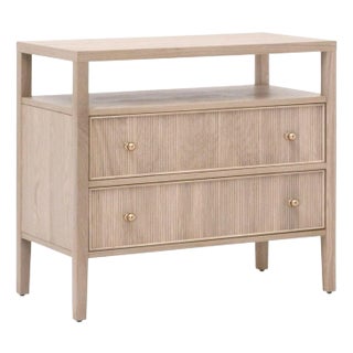 Highland Open Shelf 2-Drawer Natural Oak Nightstand For Sale