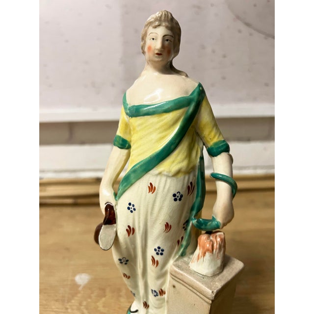 Ivory Early 19th Century Georgian Staffordshire Pearlware Neoclassic Greek Figure For Sale - Image 8 of 10