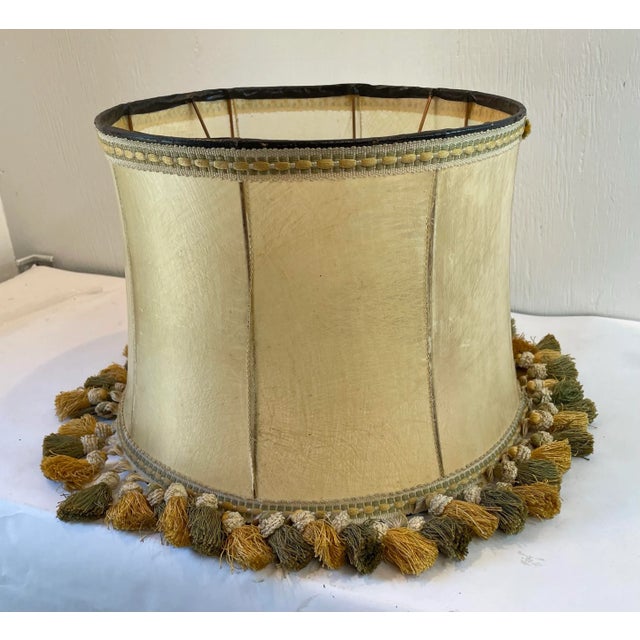 Early 20th Century Vintage English Stretched Leather Lamp Shade For Sale - Image 5 of 10