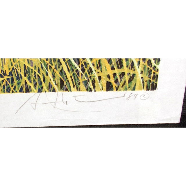 Gordon Mortensen "Cattails" Hand Signed Woodcut Reduction Art Print, For Sale In Denver - Image 6 of 6