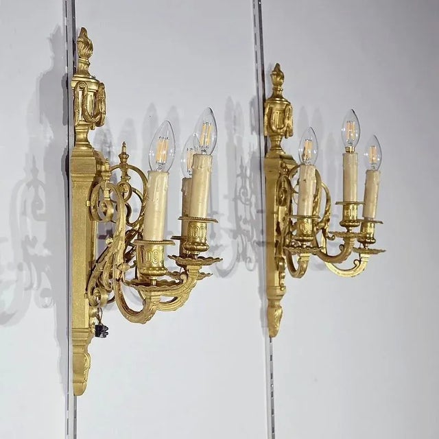 Louis XVI Style Wall Lamps, Set of 2 For Sale - Image 3 of 12