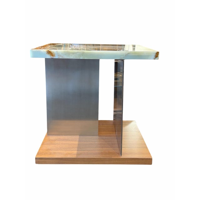 Contemporary Verde End Table Green Onyx For Sale - Image 3 of 4