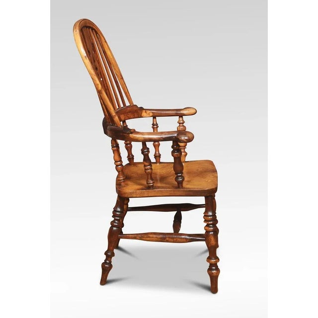19th Century Yew Wood Windsor Armchairs, Set of 6 For Sale - Image 4 of 8