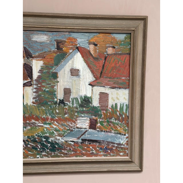 Birger Skarp, Houses, 1950s, Oil Painting on Canvas, Framed For Sale - Image 8 of 17