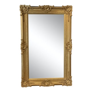 Beveled Glass Hand Carved Ornate Floor Mirror For Sale