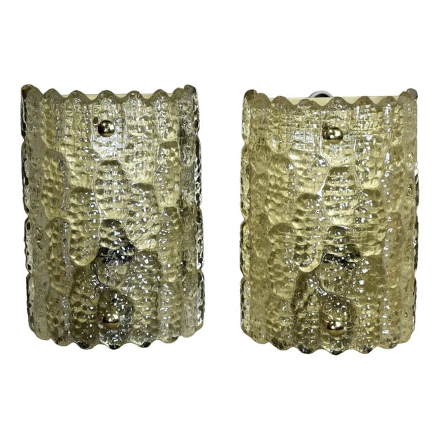 Gefion Crystal Wall Lights by Carl Fagerlund for Orrefors, Sweden 1960s, Set of 2 For Sale