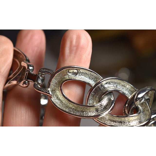 Vintage Givenchy Silver Tone Chunky Chain Necklace For Sale - Image 11 of 13