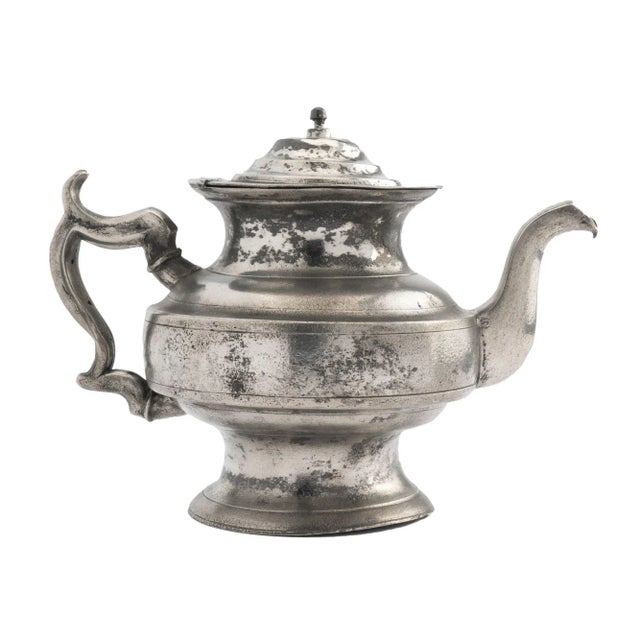 Early 19th Century American Pewter Tea Pot, 1820 For Sale - Image 5 of 13