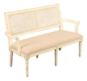 Alden Parkes Country French Louis XVI Style Caned Back Painted Settee