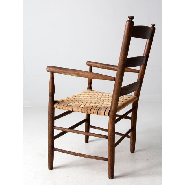 Early 20th Century Antique Woven Seat Armchair For Sale - Image 5 of 11