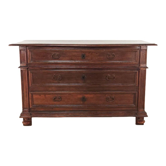 18th or 19th Century Italian or Spanish Baroque Chest in Oak or Elm, Circa 1800 For Sale