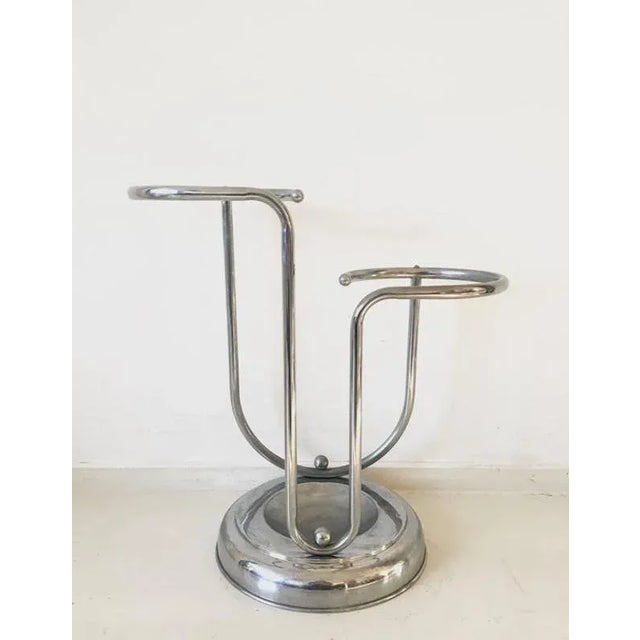 Art Deco Umbrella Stand with Mirror and Brushes, 1920s, Set of 2 For Sale - Image 3 of 11