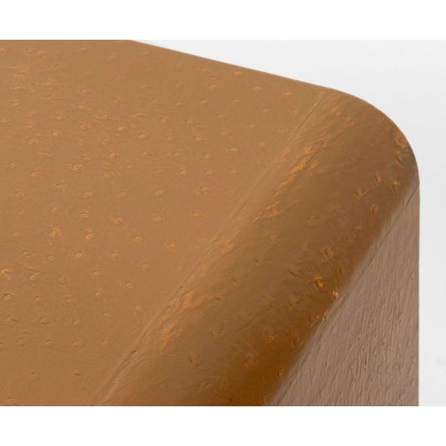 Animal Skin Karl Springer Style Faux Ostrich Console Table For Sale - Image 7 of 8