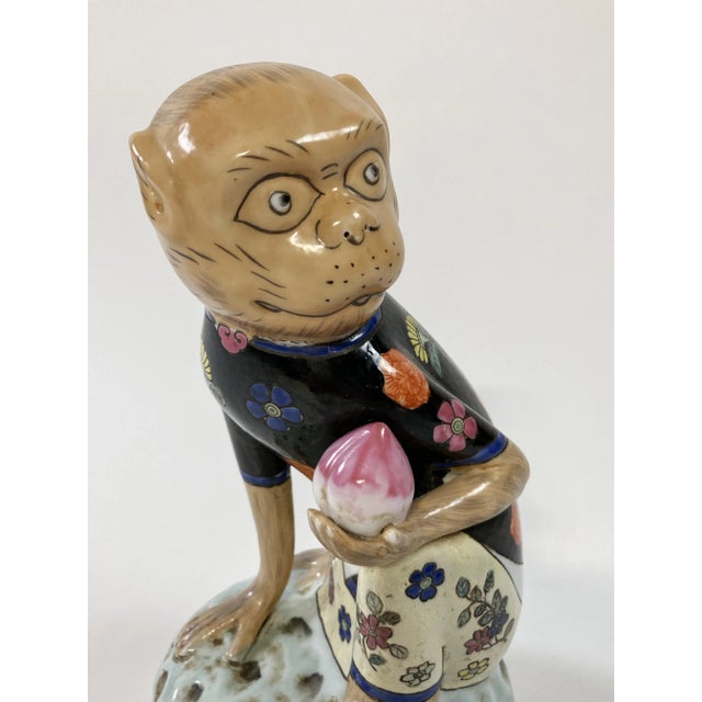 Late 20th Century Vintage Colorful Ceramic Monkey Figure For Sale - Image 5 of 6