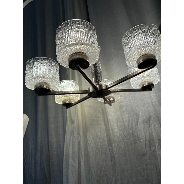 Vintage Six-Arm Chandelier, Sweden, 1960s For Sale - Image 6 of 13