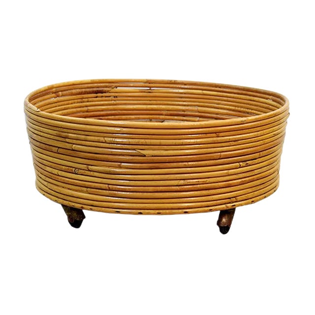 Italian Bamboo Vase, 1960s For Sale