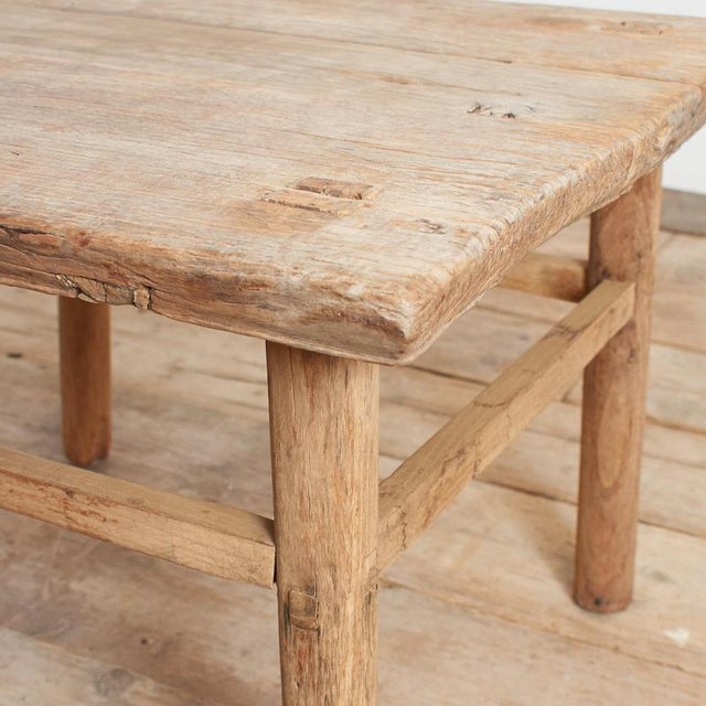 Rustic Square Coffee Table in Wood For Sale - Image 6 of 9