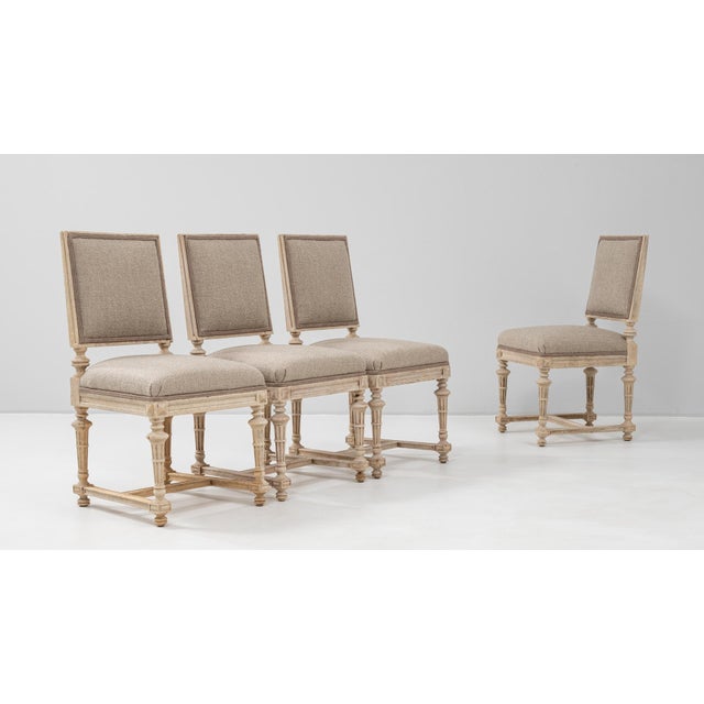 French Provincial 19th Century French Set Of Four Upholstered Dining Chairs For Sale - Image 3 of 18