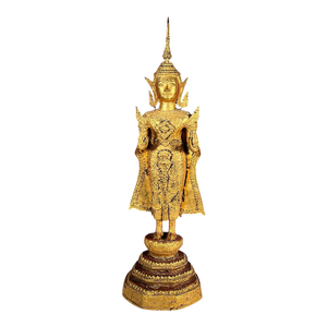 Late 19th Century Gilded Bronze Standing Figure From Thailand