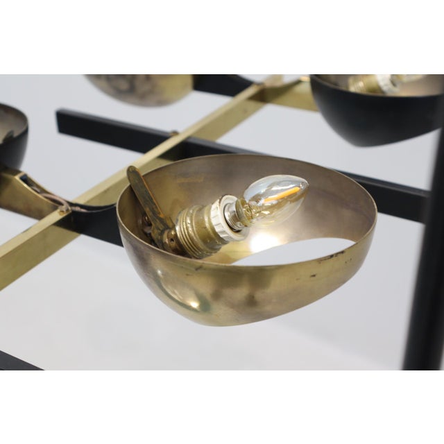 Vintage 12-Light Opal Glass and Metal Pendant Lamp from Stilnovo, 1958 For Sale - Image 11 of 18
