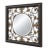 Vintage Onyx Black and Aged-Gold Botanical Metal Mirror With Beveled Glass For Sale