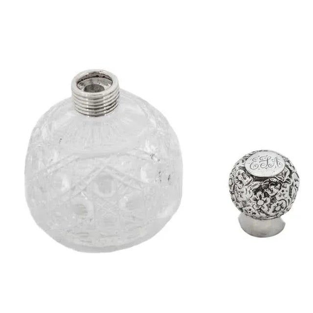 Sterling and Crystal Perfume Bottles - A Pair For Sale - Image 4 of 8