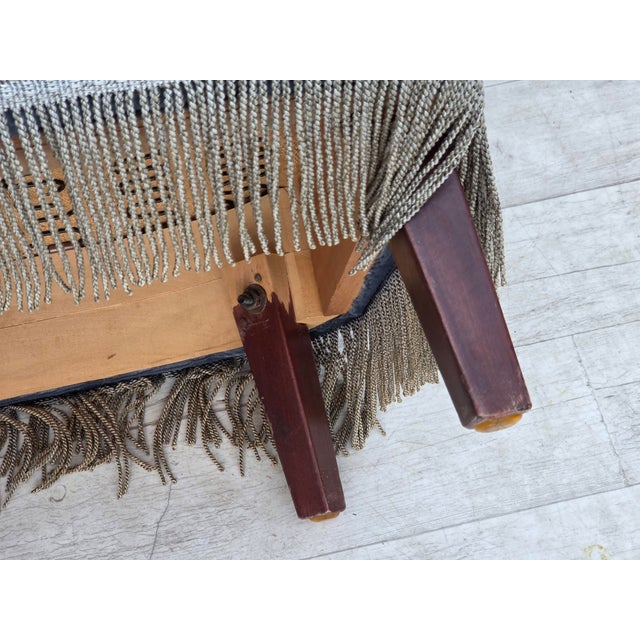 1970s, Danish 2-seater sofa. Original blå furniture velour, beech wood legs, springs in the seat. Original good condition:...