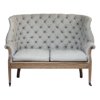 Vintage Deconstructed 19th C. English Wing Settee, Restoration Hardware For Sale